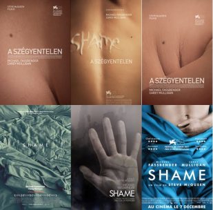Diferentes carteles de la película Shame (Fuente: Google)
